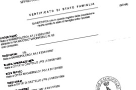 Certificato di stato civile per rogito