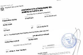 Certificato di Attribuzione P.IVA